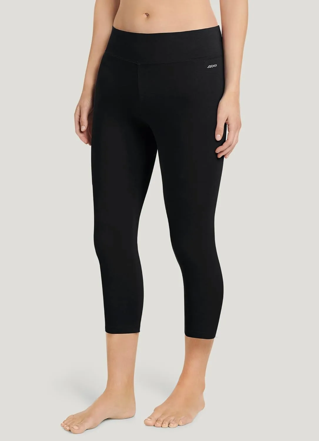 Jockey Women's Active Cotton Stretch Wide Waistband Capri Leggings