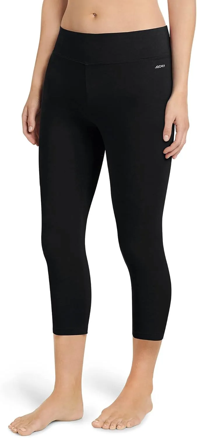 Jockey Women's Active Cotton Stretch Wide Waistband Capri Leggings