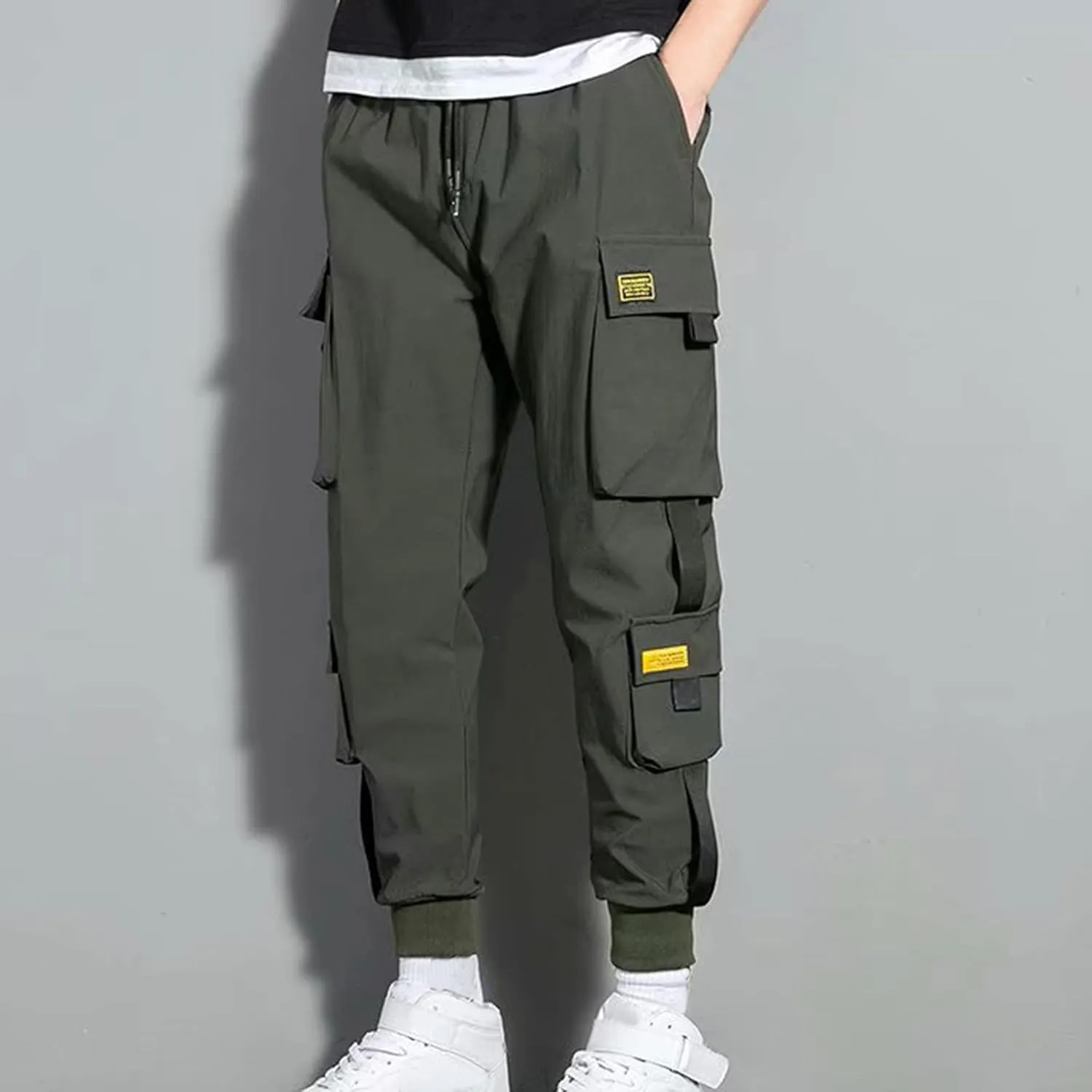 Jogger Pants for Men 2023 Casual Drawstring Elastic Waist Multi Pockets Cargo Pants Loose Beam Feet Sweatpants