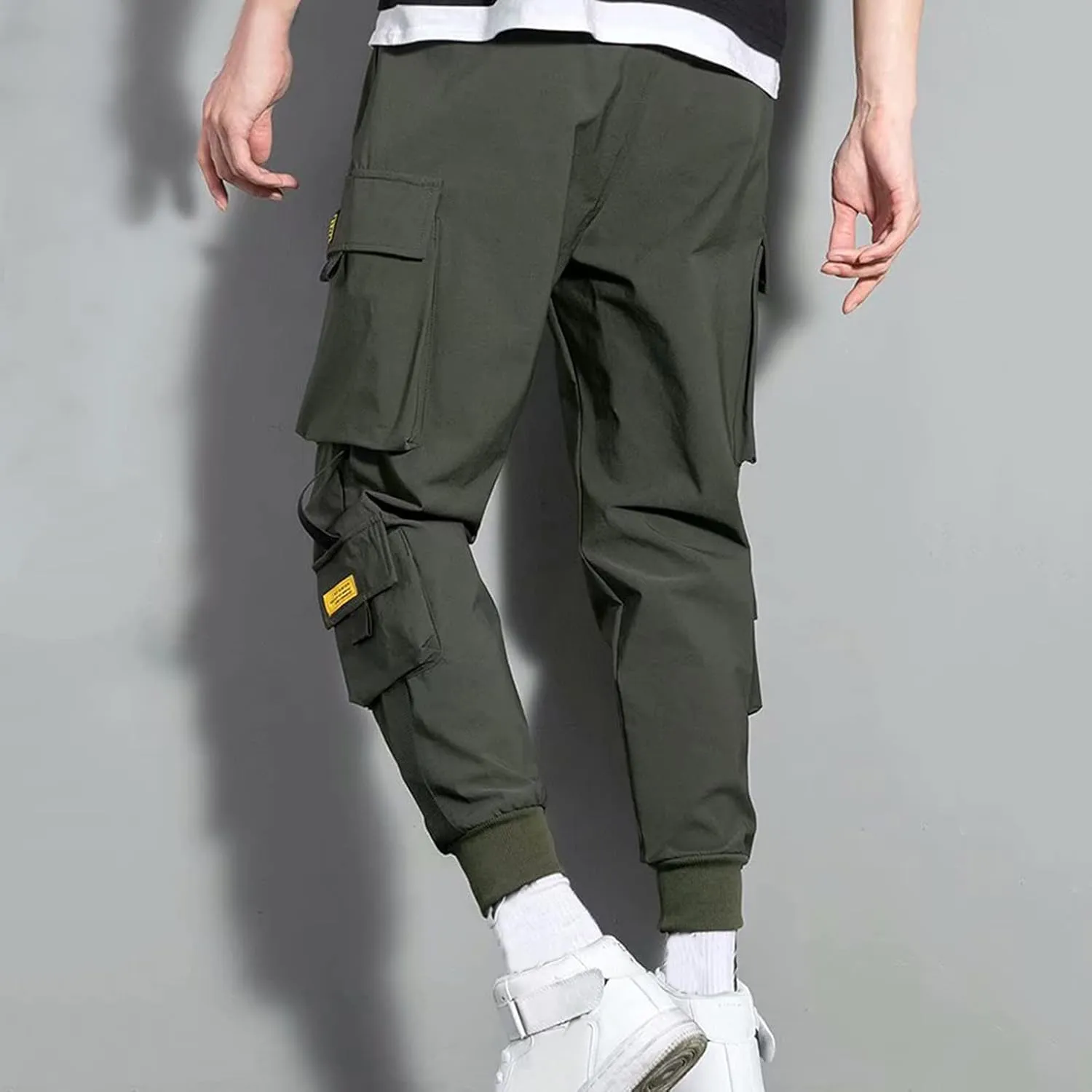 Jogger Pants for Men 2023 Casual Drawstring Elastic Waist Multi Pockets Cargo Pants Loose Beam Feet Sweatpants