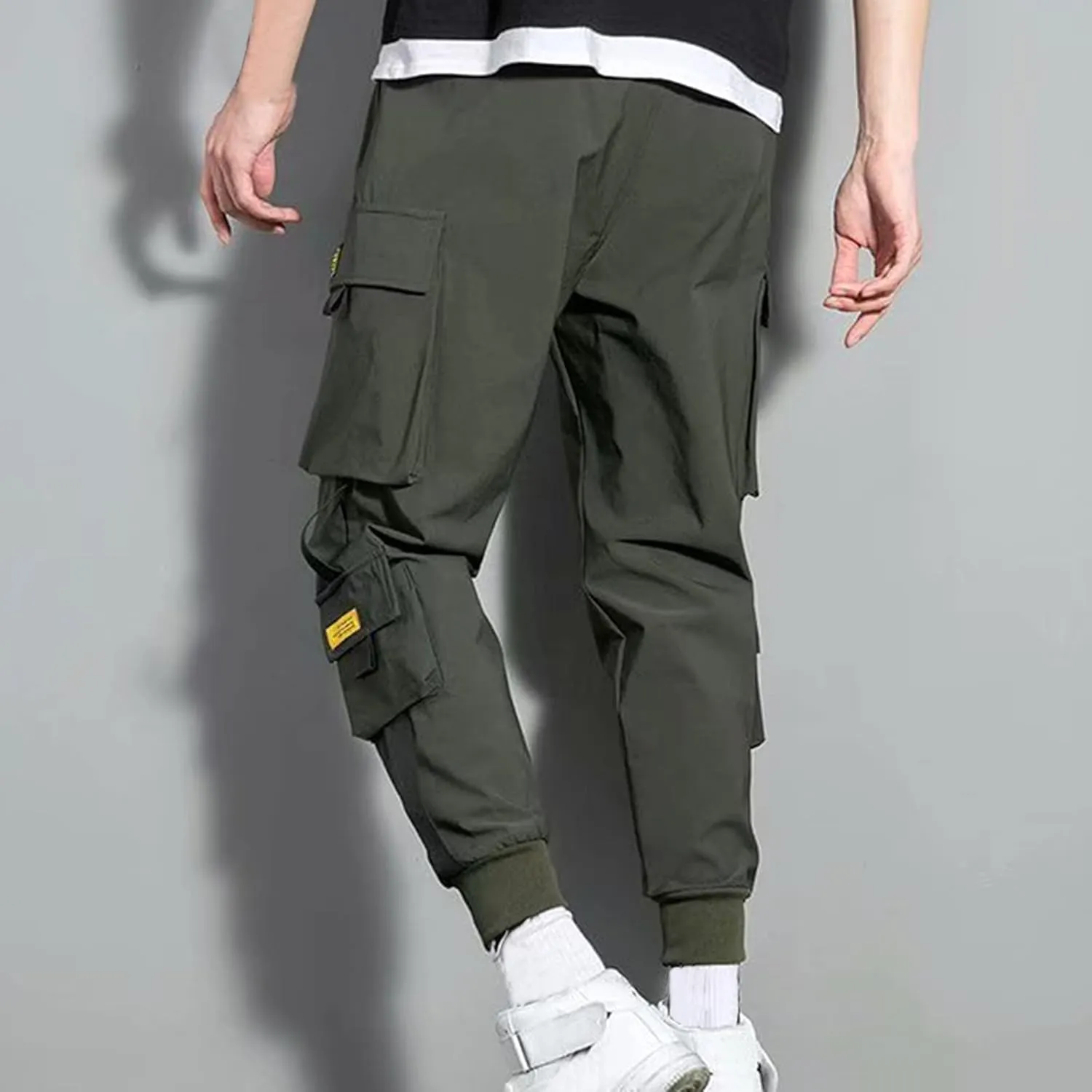 Jogger Pants for Men 2023 Casual Drawstring Elastic Waist Multi Pockets Cargo Pants Loose Beam Feet Sweatpants