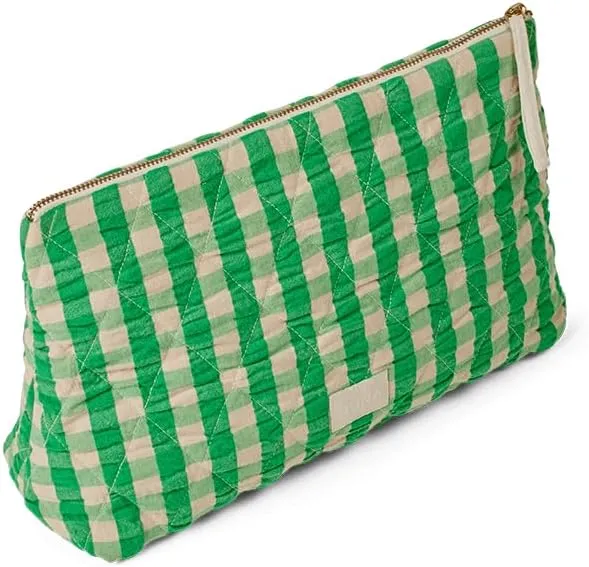 Juna Baek&Bolge Series Karla Toiletry Bag, Green/Sand, Height 8" Width 12" Depth 4"