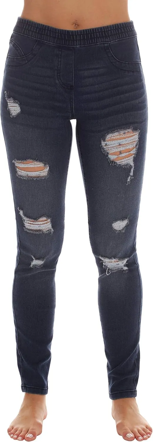 Just Love Ripped Denim Jeggings for Women Jeans Leggings