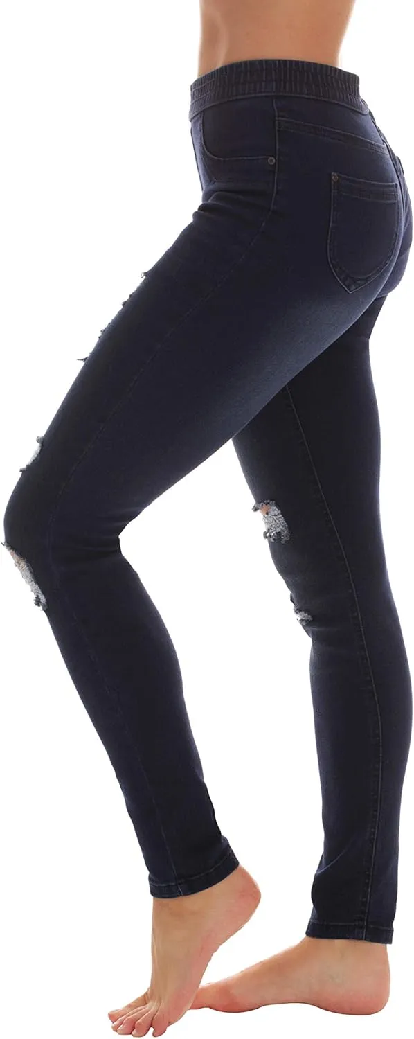 Just Love Ripped Denim Jeggings for Women Jeans Leggings