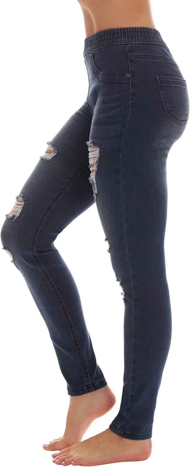 Just Love Ripped Denim Jeggings for Women Jeans Leggings