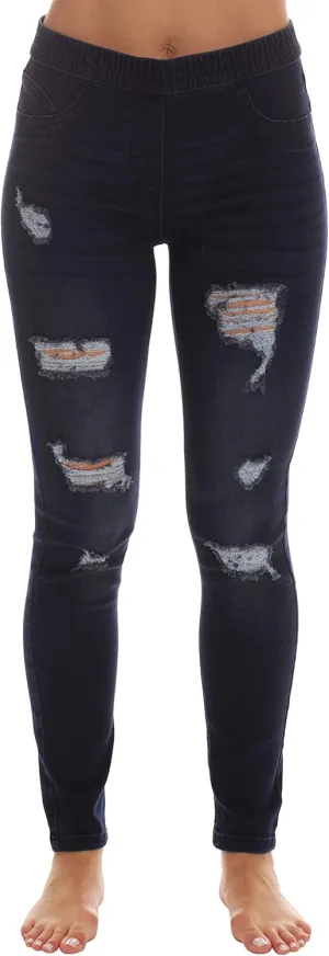 Just Love Ripped Denim Jeggings for Women Jeans Leggings