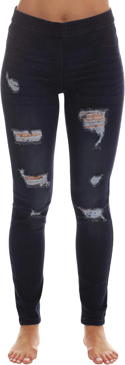 Just Love Ripped Denim Jeggings for Women Jeans Leggings