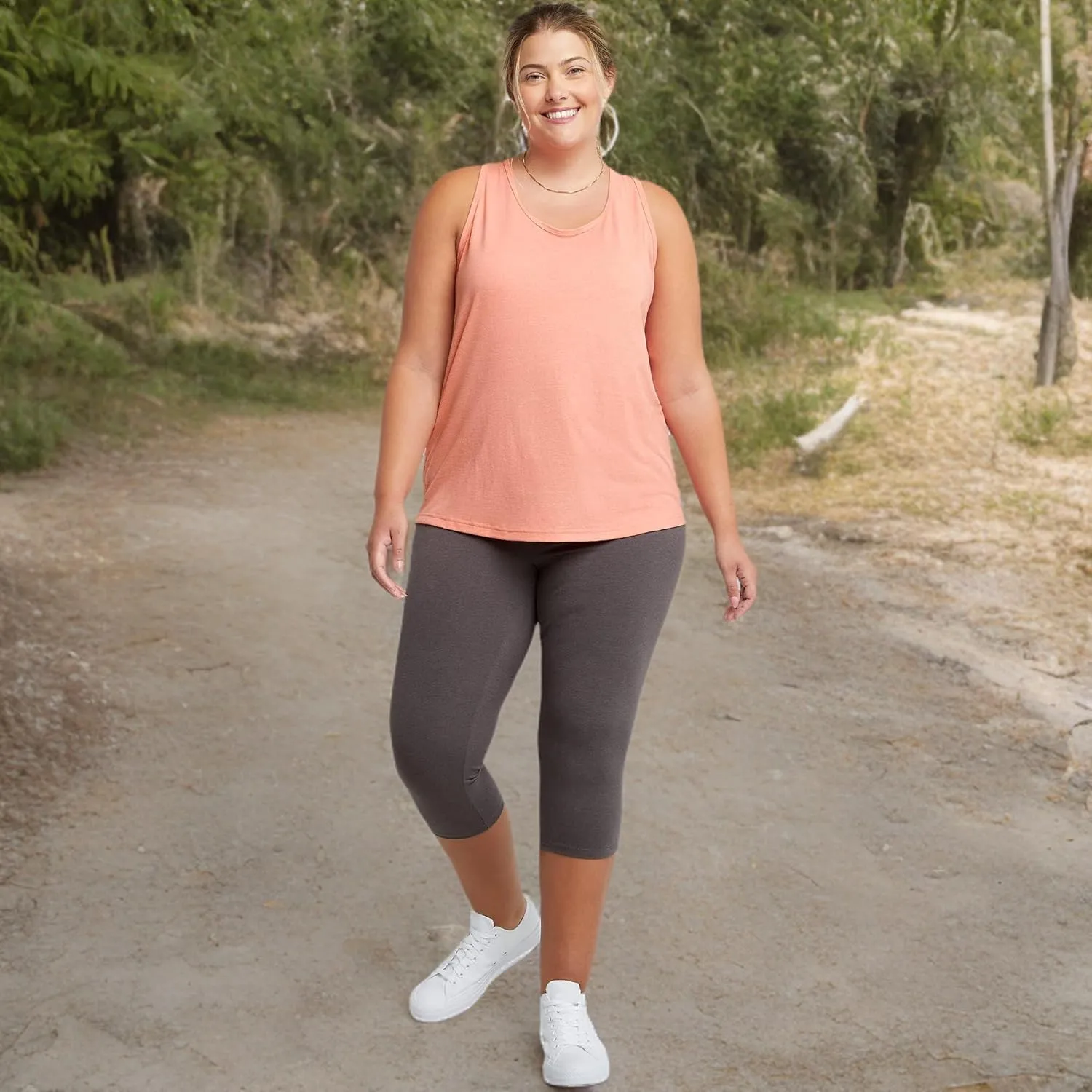 Just My Size Women's Stretch Jersey Capri 19.5" Leggings