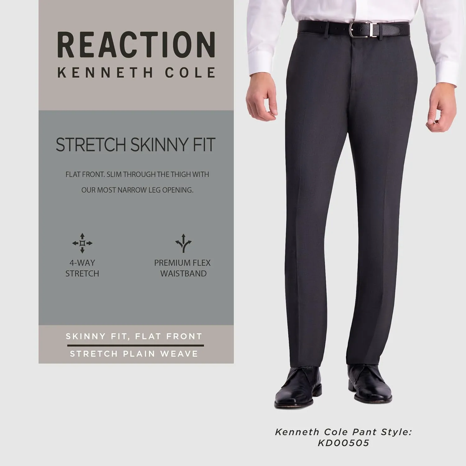 Kenneth Cole REACTION Men's Skinny Fit Stretch Dress Pant