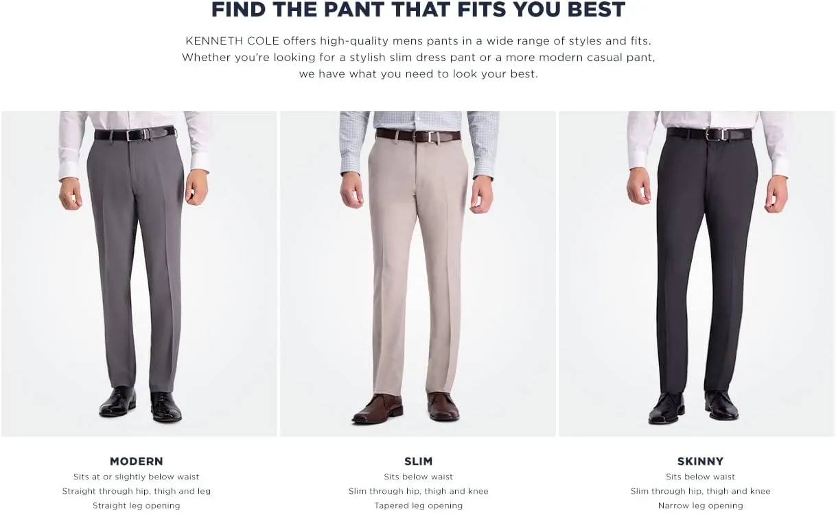 Kenneth Cole REACTION Men's Skinny Fit Stretch Dress Pant
