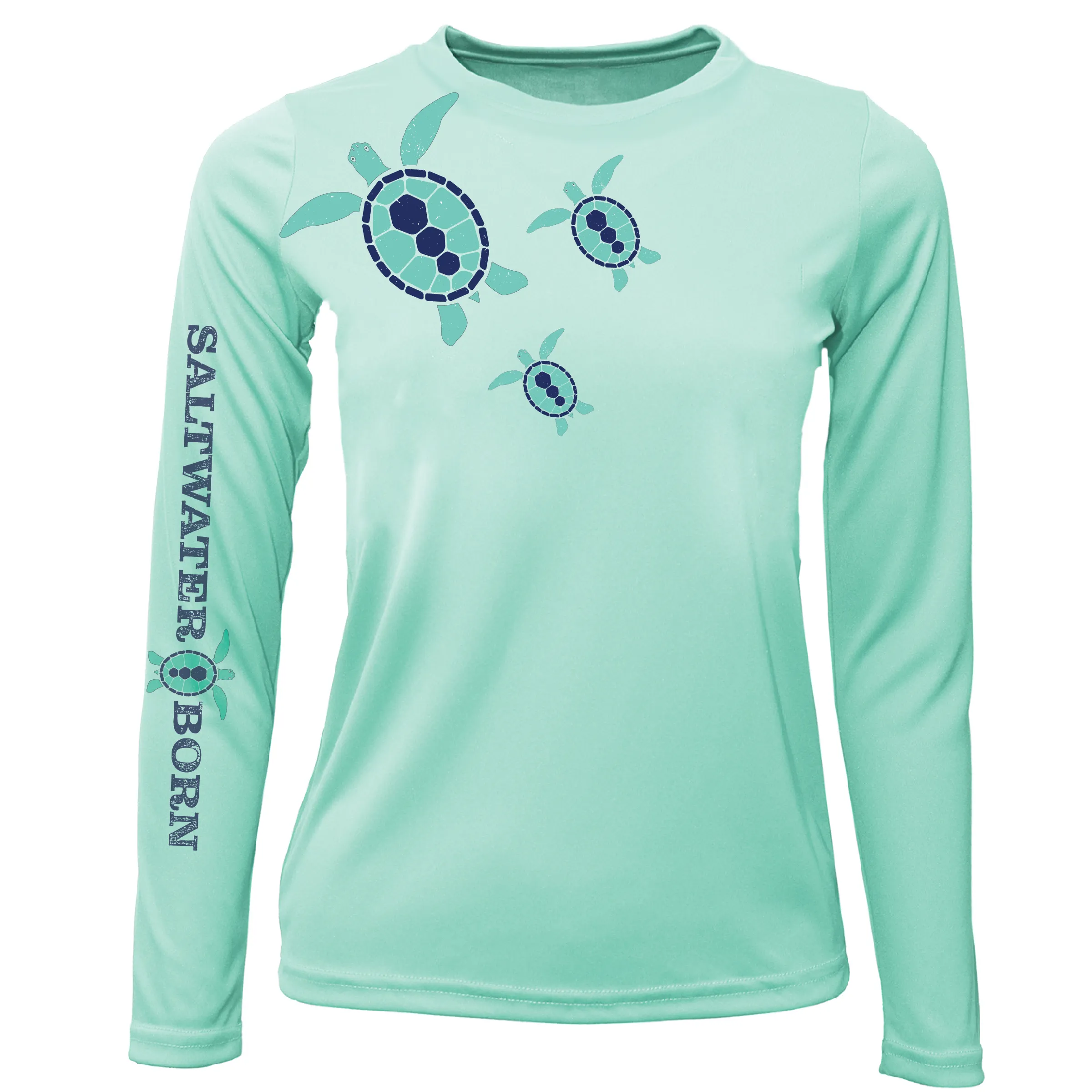 Key West, FL Baby Turtles Girl's Long Sleeve UPF 50  Dry-Fit Shirt