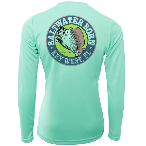 Key West "Born On The Saltwater" Long Sleeve UPF 50  Dry-Fit Shirt