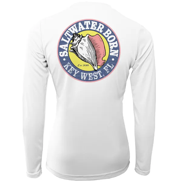 Key West "Born On The Saltwater" Long Sleeve UPF 50  Dry-Fit Shirt