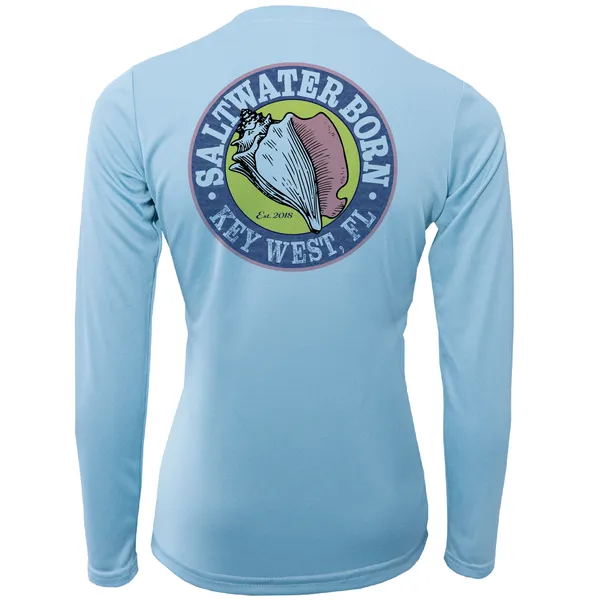 Key West "Born On The Saltwater" Long Sleeve UPF 50  Dry-Fit Shirt