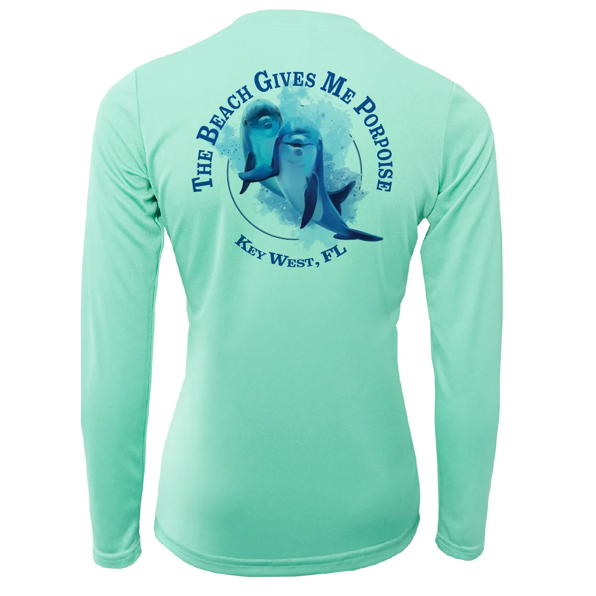 Key West "The Beach Gives me Porpoise" Women's Long Sleeve UPF 50  Dry-Fit Shirt