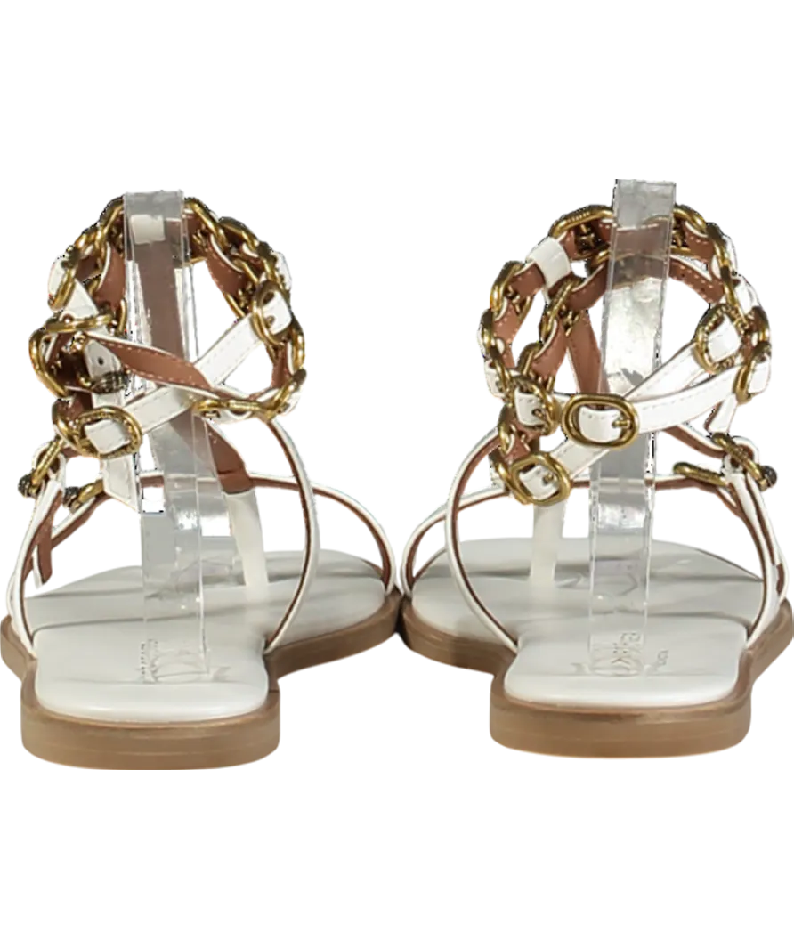 Kurt Geiger White Regent Flat Gladiator Sandals UK 8 EU 41 