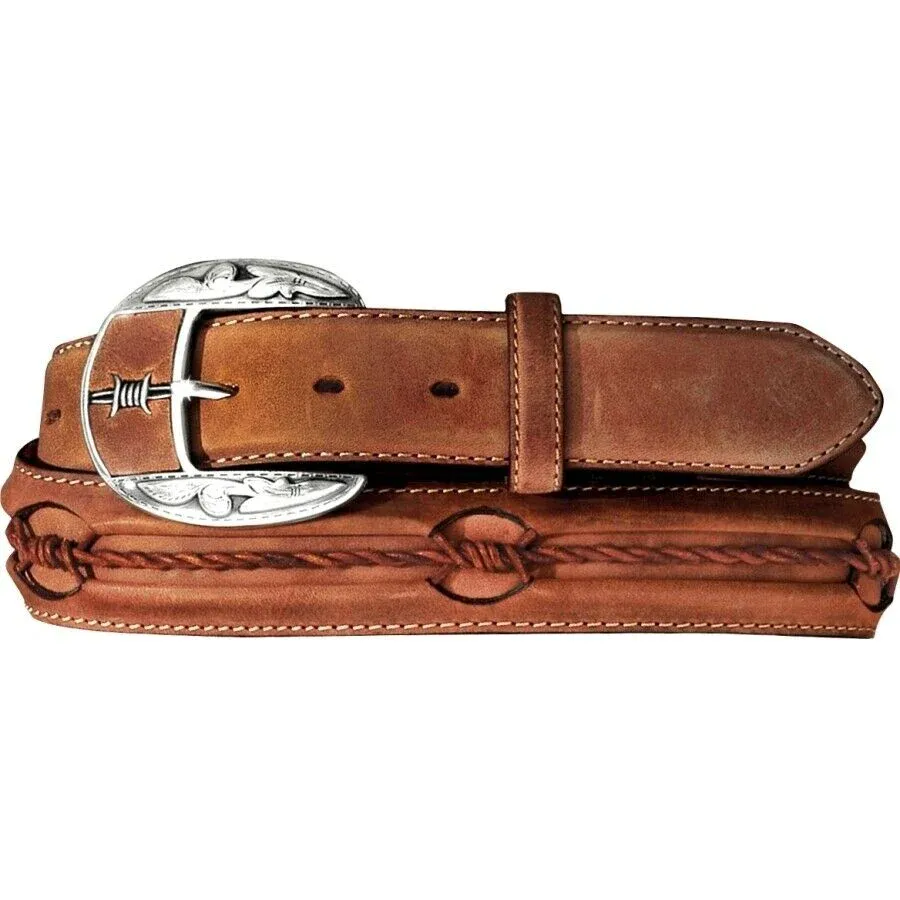 Leegin Justin Men's Brown Fenced In Leather Belt