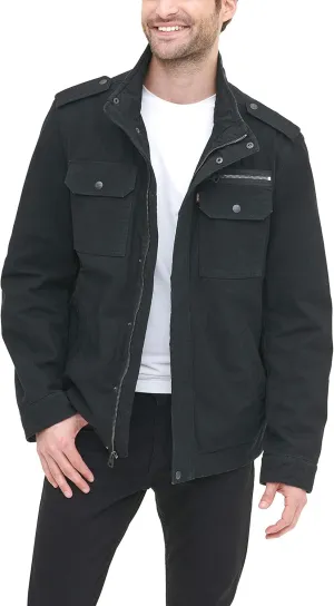 Levi's Mens Washed Cotton Military Jacket (Regular & Big & Tall Sizes)