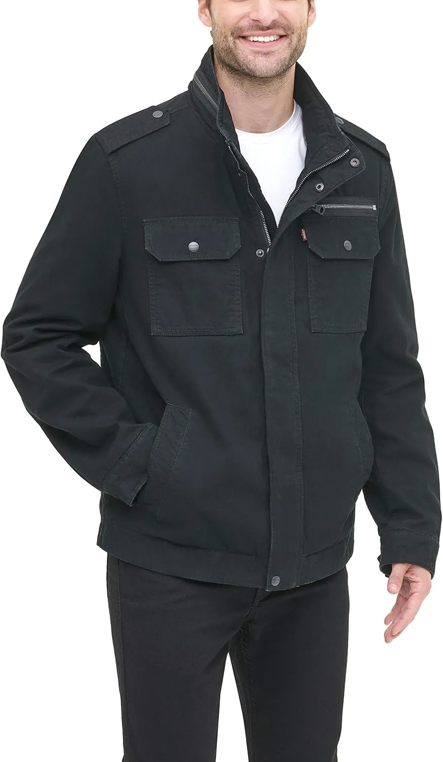 Levi's Mens Washed Cotton Military Jacket (Regular & Big & Tall Sizes)