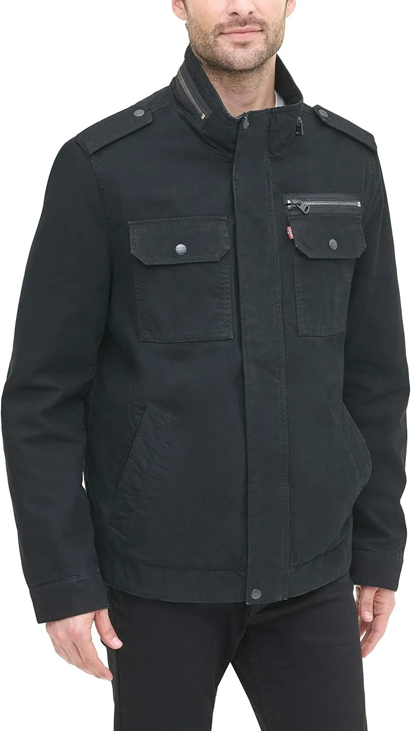 Levi's Mens Washed Cotton Military Jacket (Regular & Big & Tall Sizes)