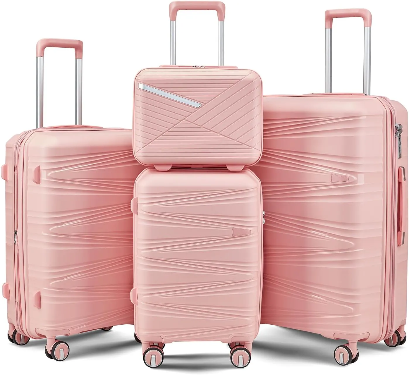 Lightweight Expandable Luggage Sets with TSA Lock | 4 Piece Suitcase with Spinner Wheels for Travel | 14/20/24/28 Inch Carry On Luggage Sets for Women Men