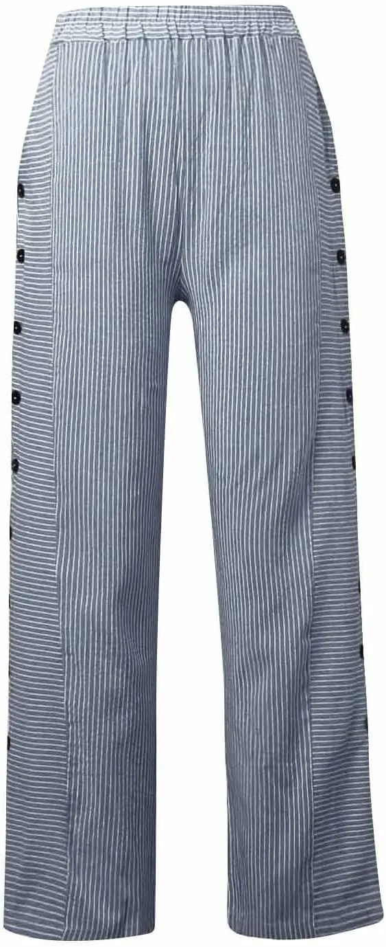 Linen Capri Pants for Women Straight Leg High Waisted Pinstripe Pants 2025 Summer Casual Gauze Pant with Pockets