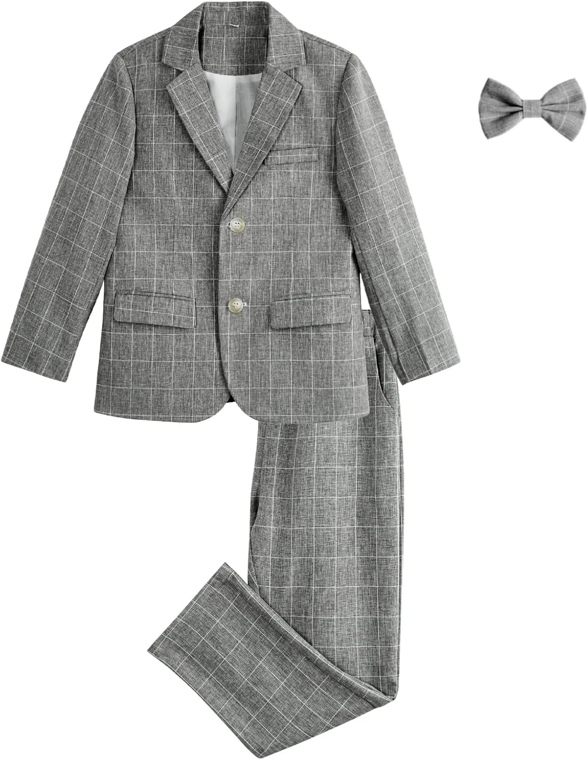 LOLANTA Boys Suit Wedding Ring Bearer Outfit Kids Suit Set, Blazer Pants Bow Tie Dress Clothes Formal Wear