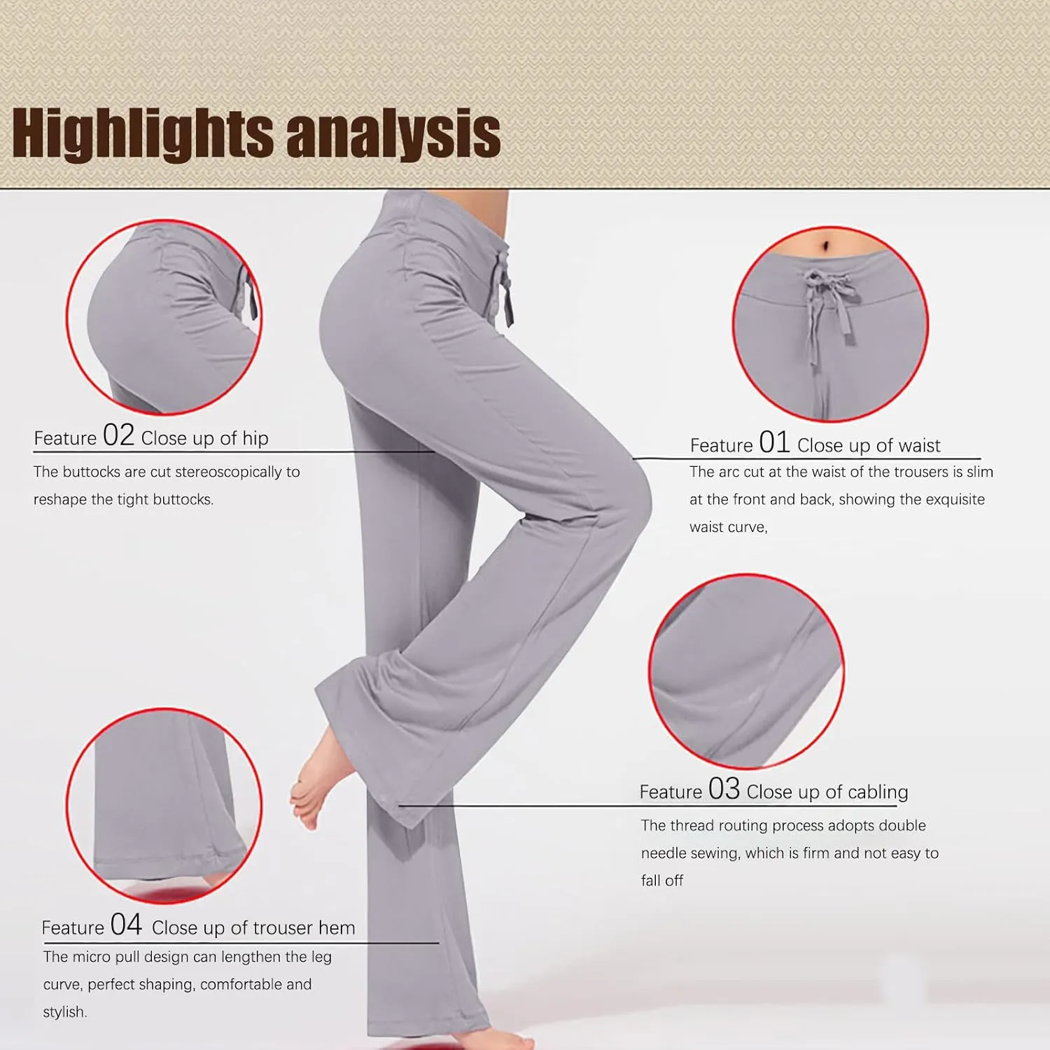 LRMQS Womens Wide Leg Yoga Leggings Drawstring Elastic High Waist Gym Sports Tights Pant Workout Casual Loose Trousers