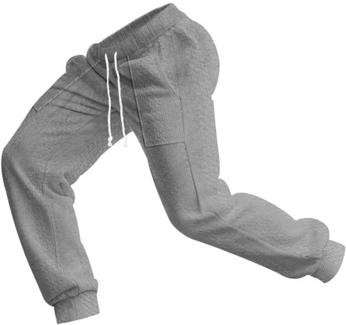 Men Slim Fit Cargo Pants Casual Outdoor Hiking Pants for Men Athletic Joggers Sweatpants Hiking Drawstring Sweatpants