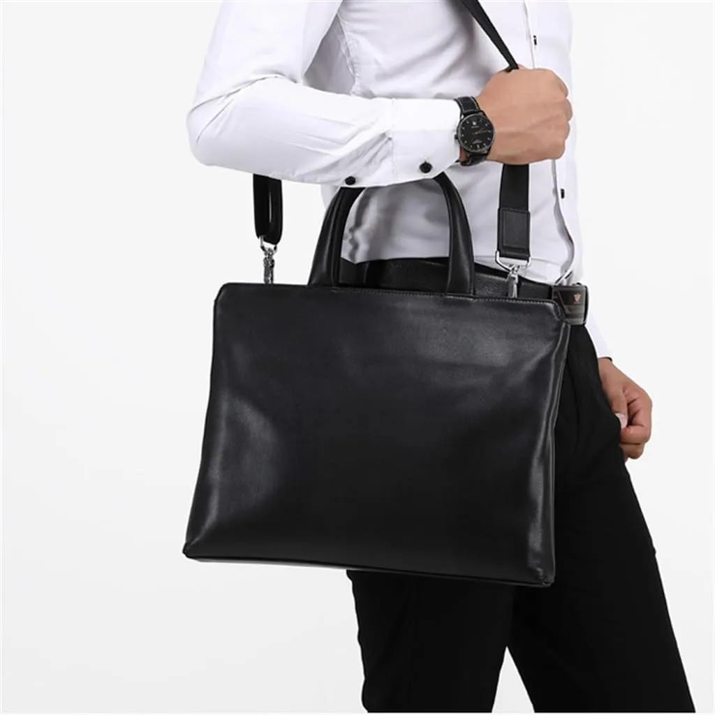 Men's Bag Handbag Leather Men's Computer Bag Cowhide 15 Inch Business Large Capacity Briefcase(37.5 * 4.5 * 29cm)