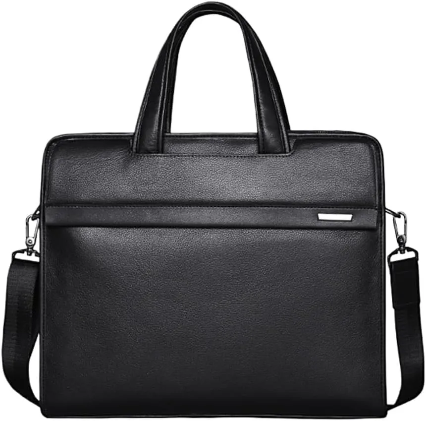 Men's Bag Leather Men's Handbag Cowhide Computer Bag 14 Inch Business Briefcase