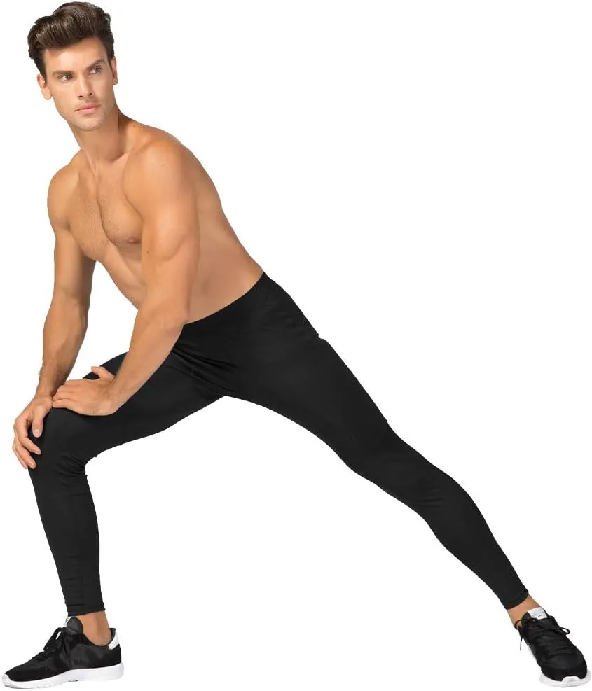 Men's Compression Pants Workout Athletic Leggings Running Gym Tights with Pockets