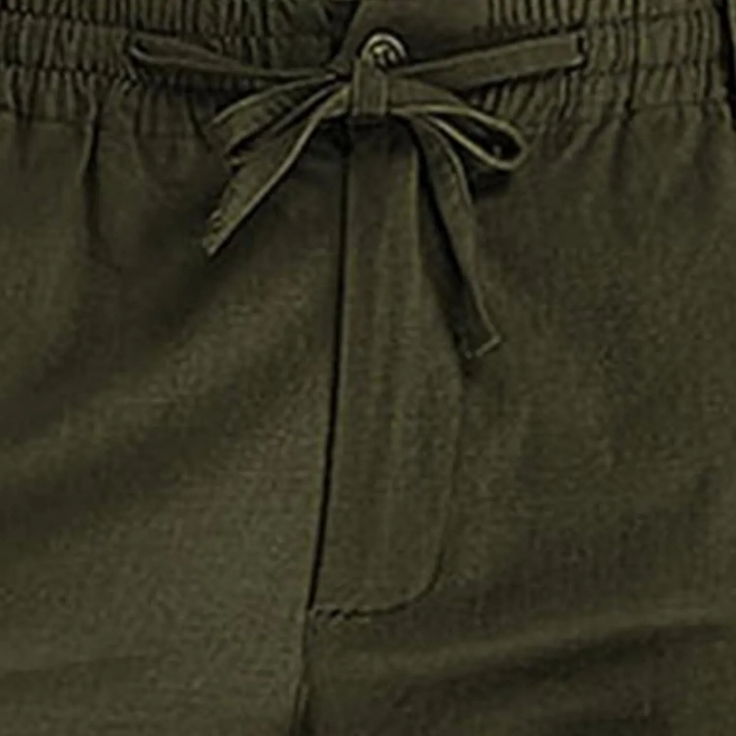 Men's Drawstring Linen Pants Casual Summer Loose Beach Trousers Classic Solid Color Straight-Legs Slim Fit Yoga Pants