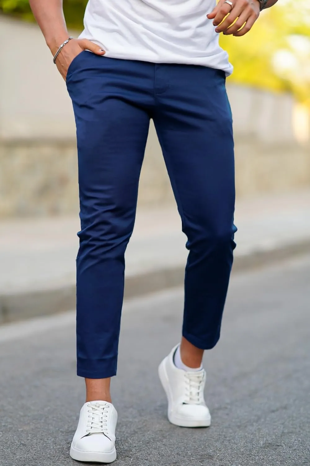 Mens Dress Pants Slim Fit Stretch Fashion Plaid Pant Skinny Leg