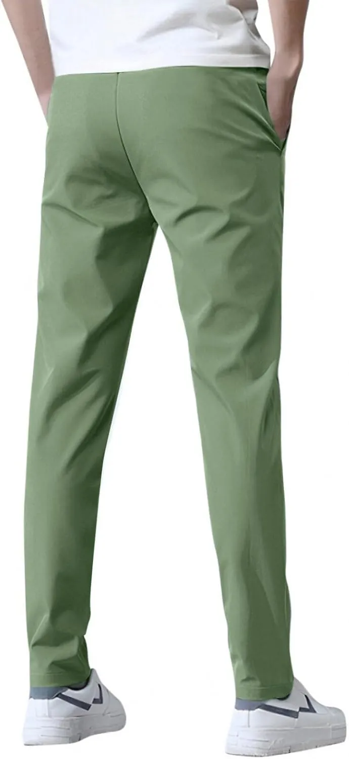 Mens Golf Joggers Slim Fit Casual Palcomfy Beeswan Pants Tapered Ultra Stretch Quick Drying Summer Pants w/Pockets