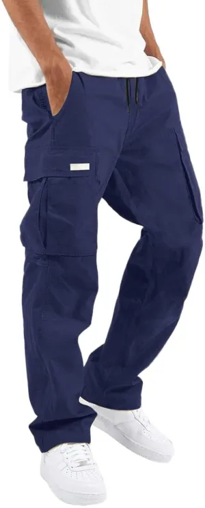 Mens Golf PantsCasual Cargo Pants for Men Twill Chino Pants Loose Fit Joggers Hiking Trousers Gym Sweatpants OverallsCoveralls for Men