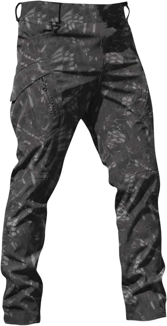 Mens Outdoor Hiking Pants Tactical Military Cargo Pants Slim Fit Waterproof Pant Quick Dry Sweatpants Multi Pockets