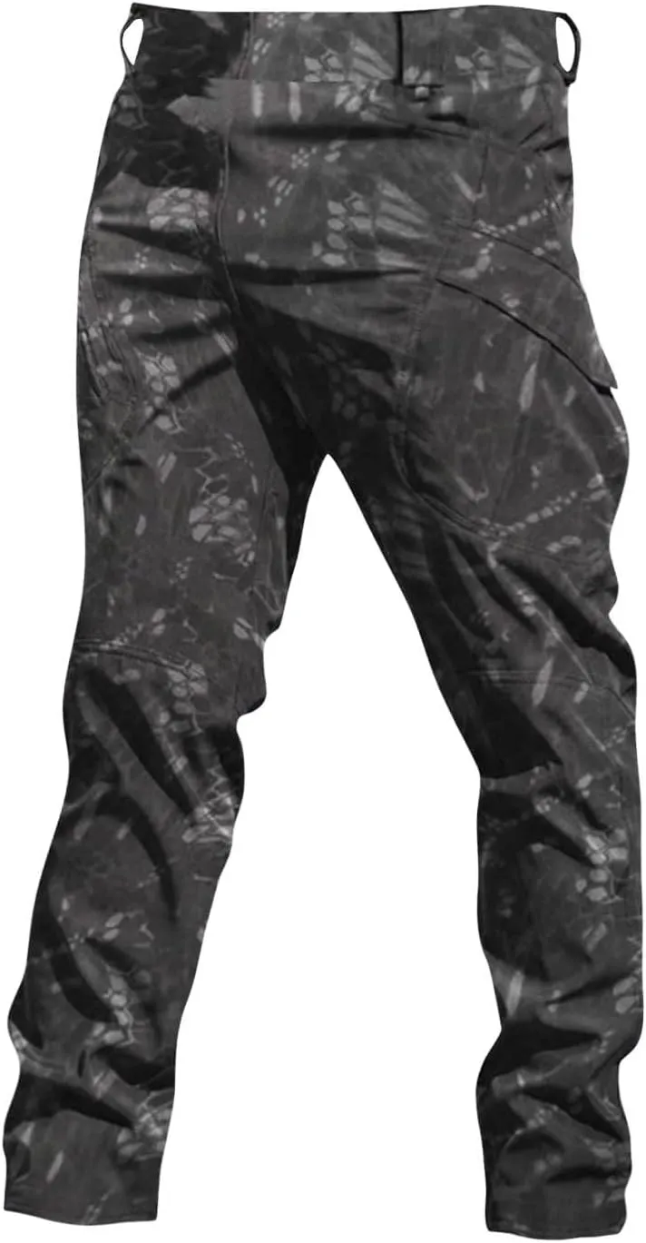 Mens Outdoor Hiking Pants Tactical Military Cargo Pants Slim Fit Waterproof Pant Quick Dry Sweatpants Multi Pockets