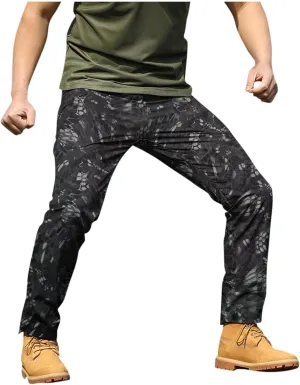 Mens Outdoor Hiking Pants Tactical Military Cargo Pants Slim Fit Waterproof Pant Quick Dry Sweatpants Multi Pockets