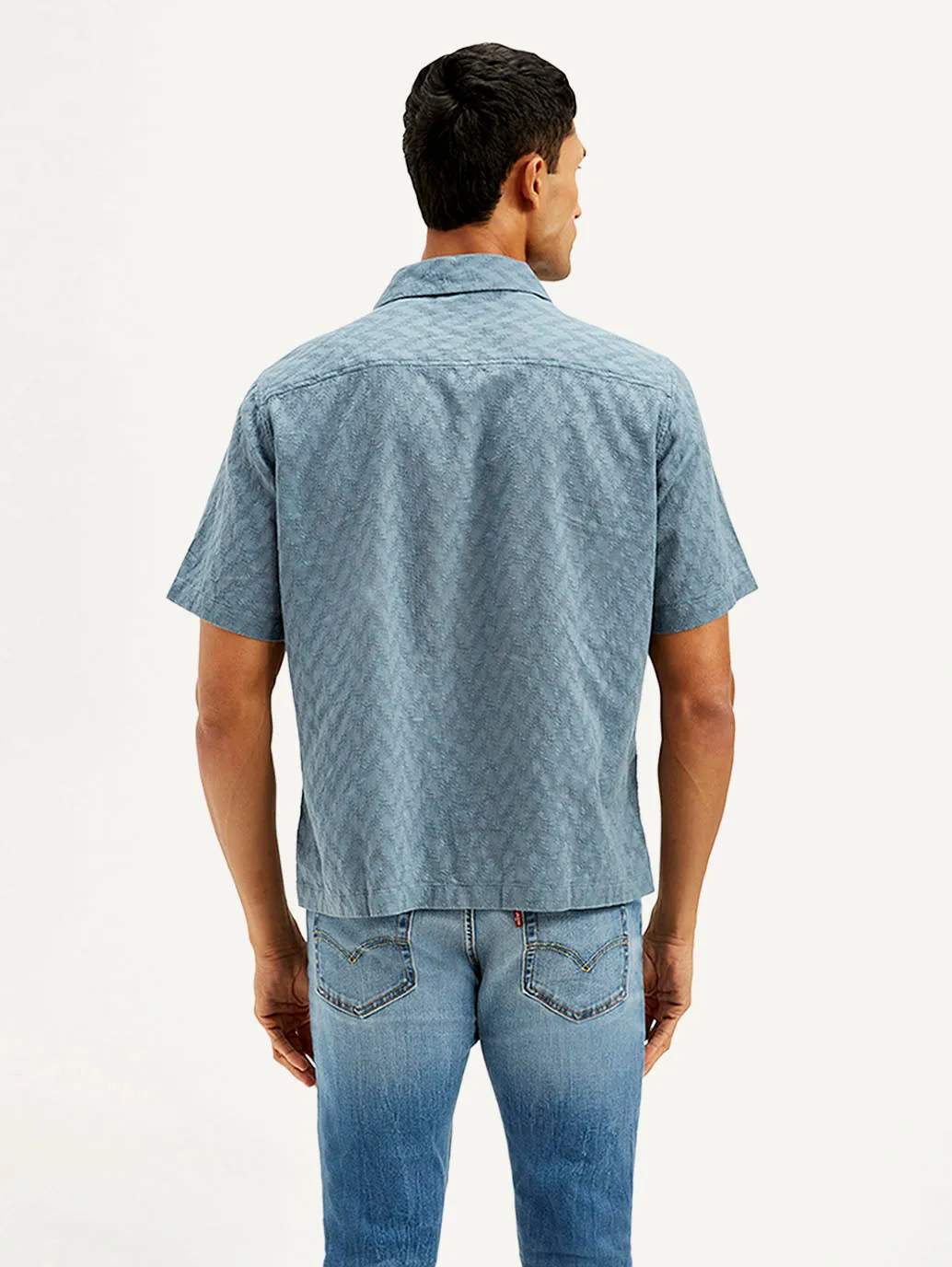 Men's Resort Collar Chevron Relaxed Fit Shirt