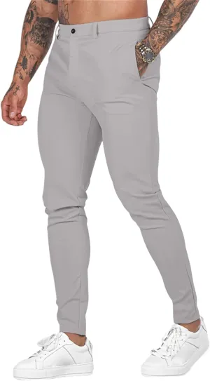 Men's Stretch Dress Pants Slim Fit Suit Pants Fashion Flat Front Slacks Comfy Tapered Casual Pant for Business Travel