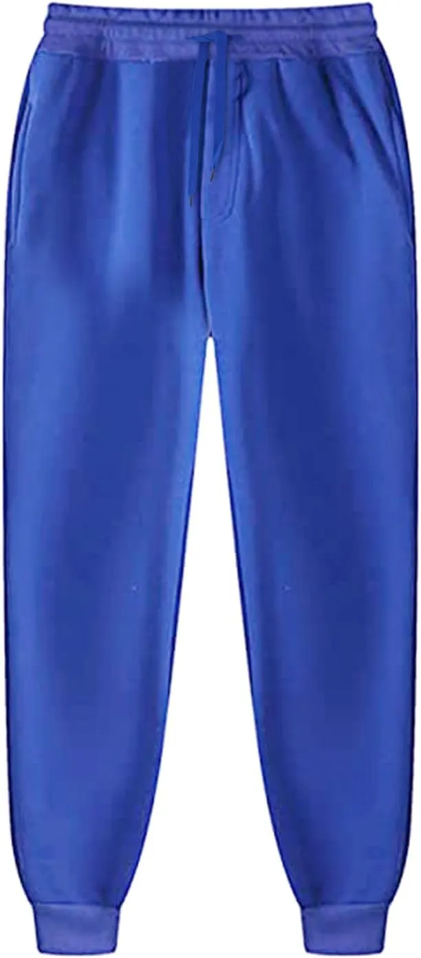 Mens Sweatpants Joggers Pants Man Heavyweight Fleece Cargo Sweatpants Elastic Waist Drawstring Straight Leg Athletic