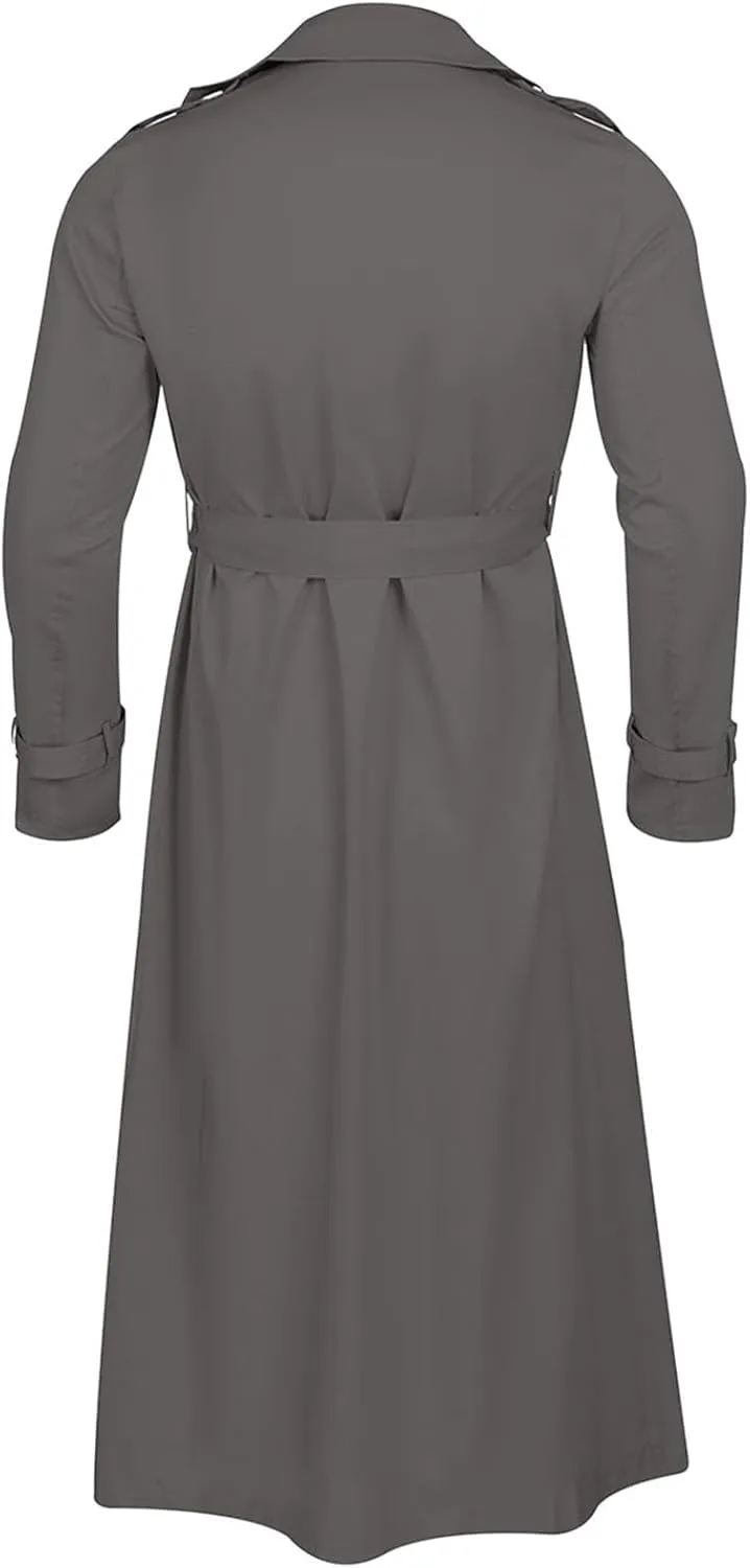 Mens Trench Coat Classic British Double-Breasted Full Length Trench Coat Casual Business Overcoat Winter Jacket
