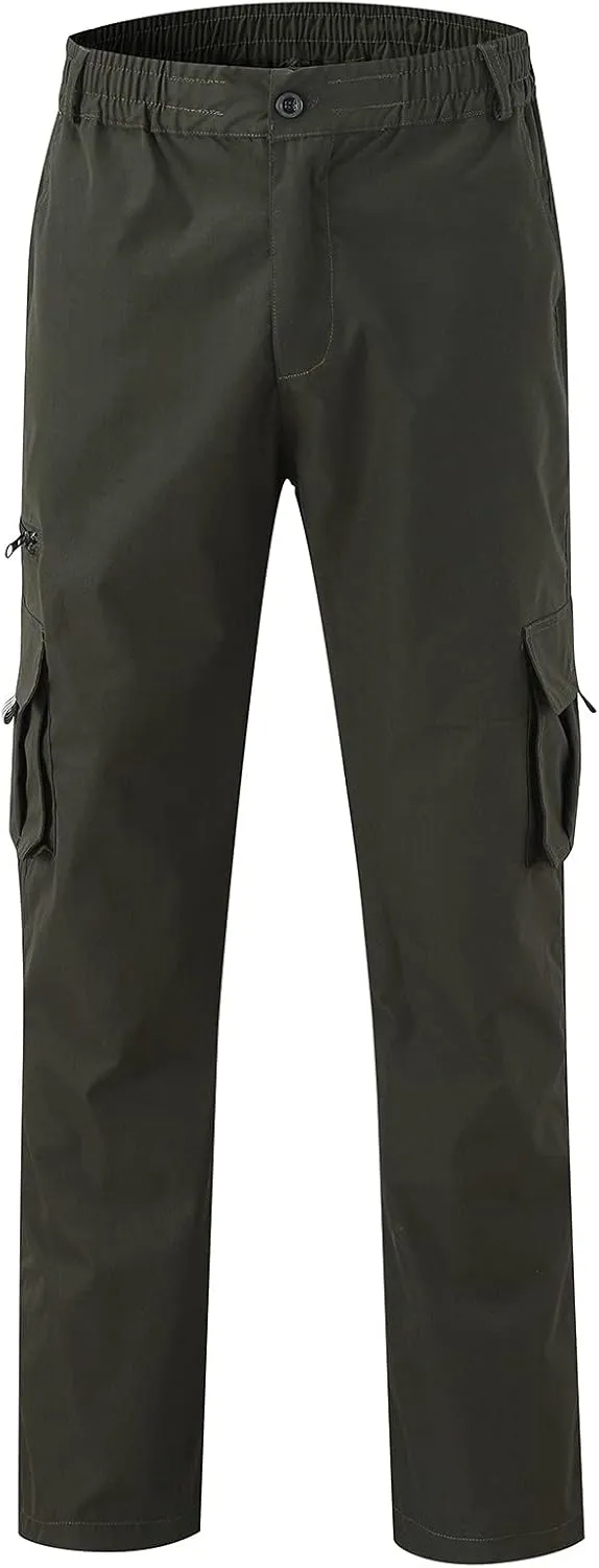 Mens Zip Joggers Pants Mens Fashion Casual Loose Cotton Plus Size Pocket Elastic Waist Pants Trousers Stretch
