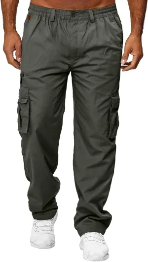 Mens Zip Joggers Pants Mens Fashion Casual Loose Cotton Plus Size Pocket Elastic Waist Pants Trousers Stretch