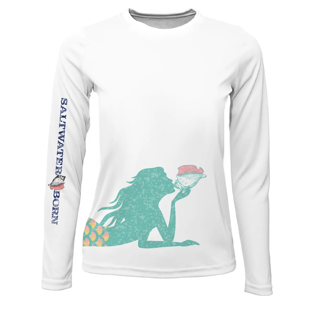 Mermaid Girl's Long Sleeve UPF 50  Dry-Fit Shirt