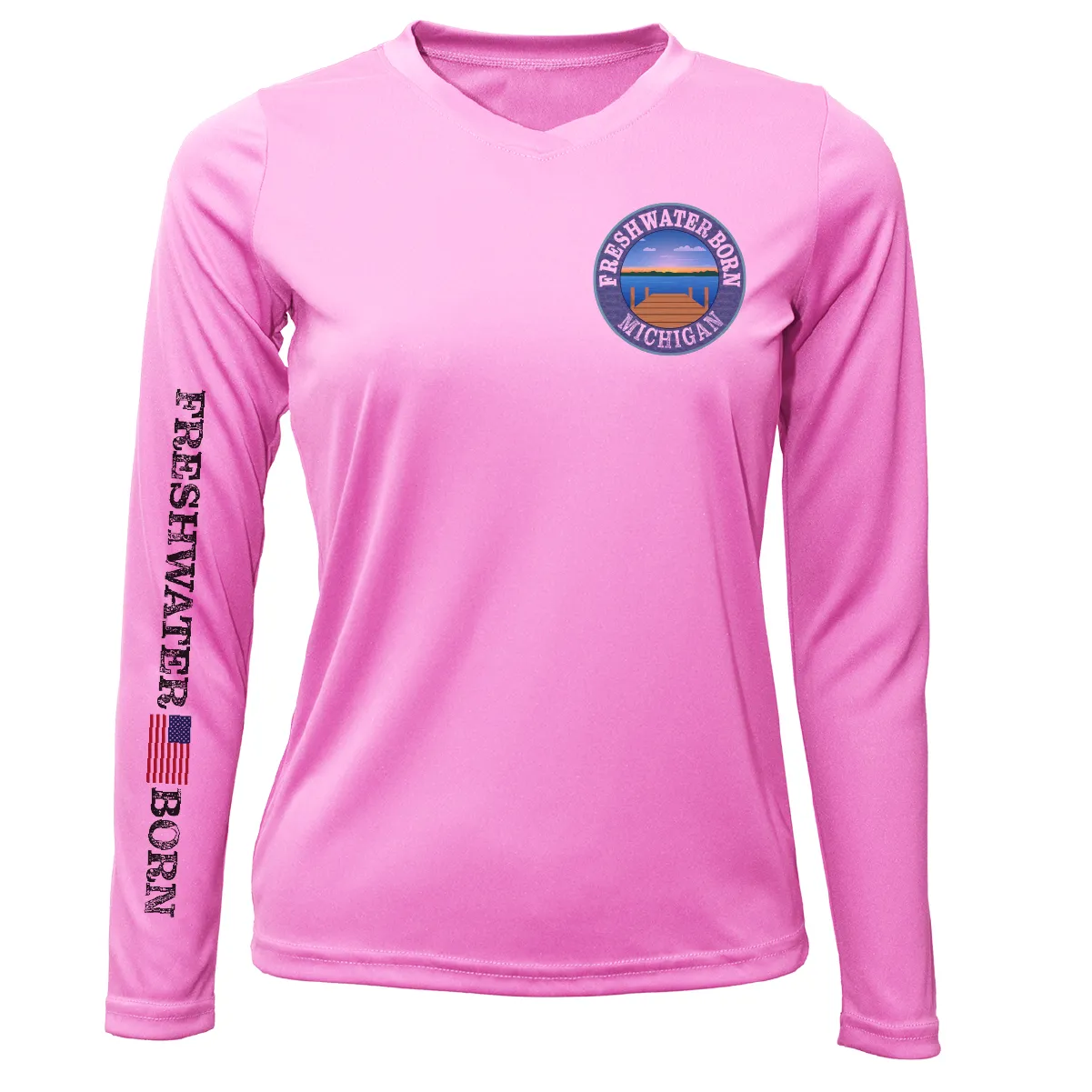 Michigan Freshwater Born "Surrender The Booty" Women's Long Sleeve UPF 50  Dry-Fit Shirt