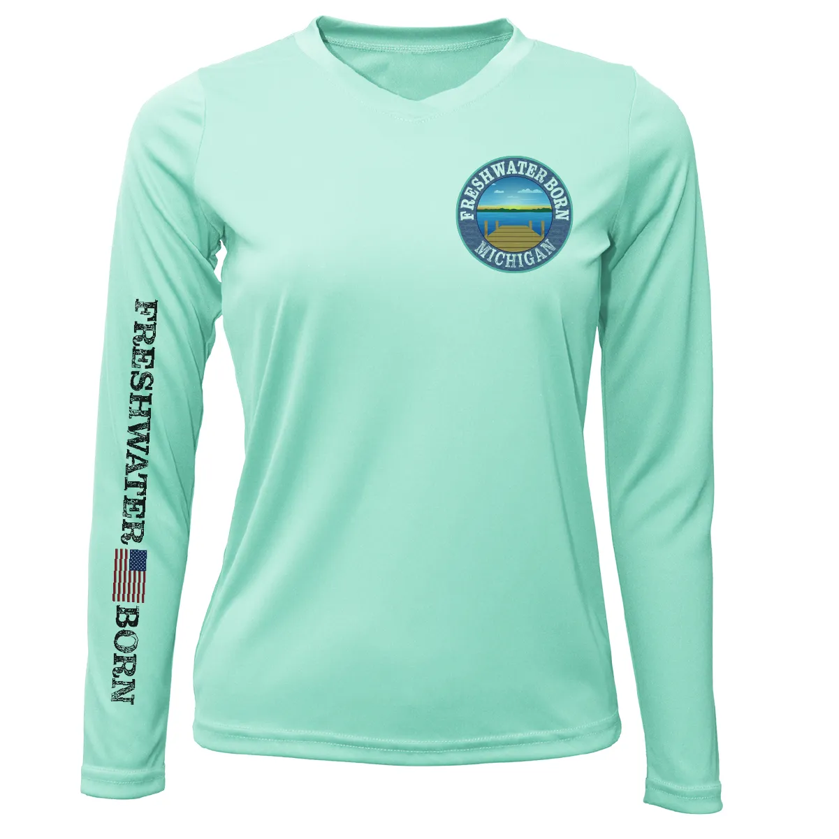 Michigan Freshwater Born "Surrender The Booty" Women's Long Sleeve UPF 50  Dry-Fit Shirt