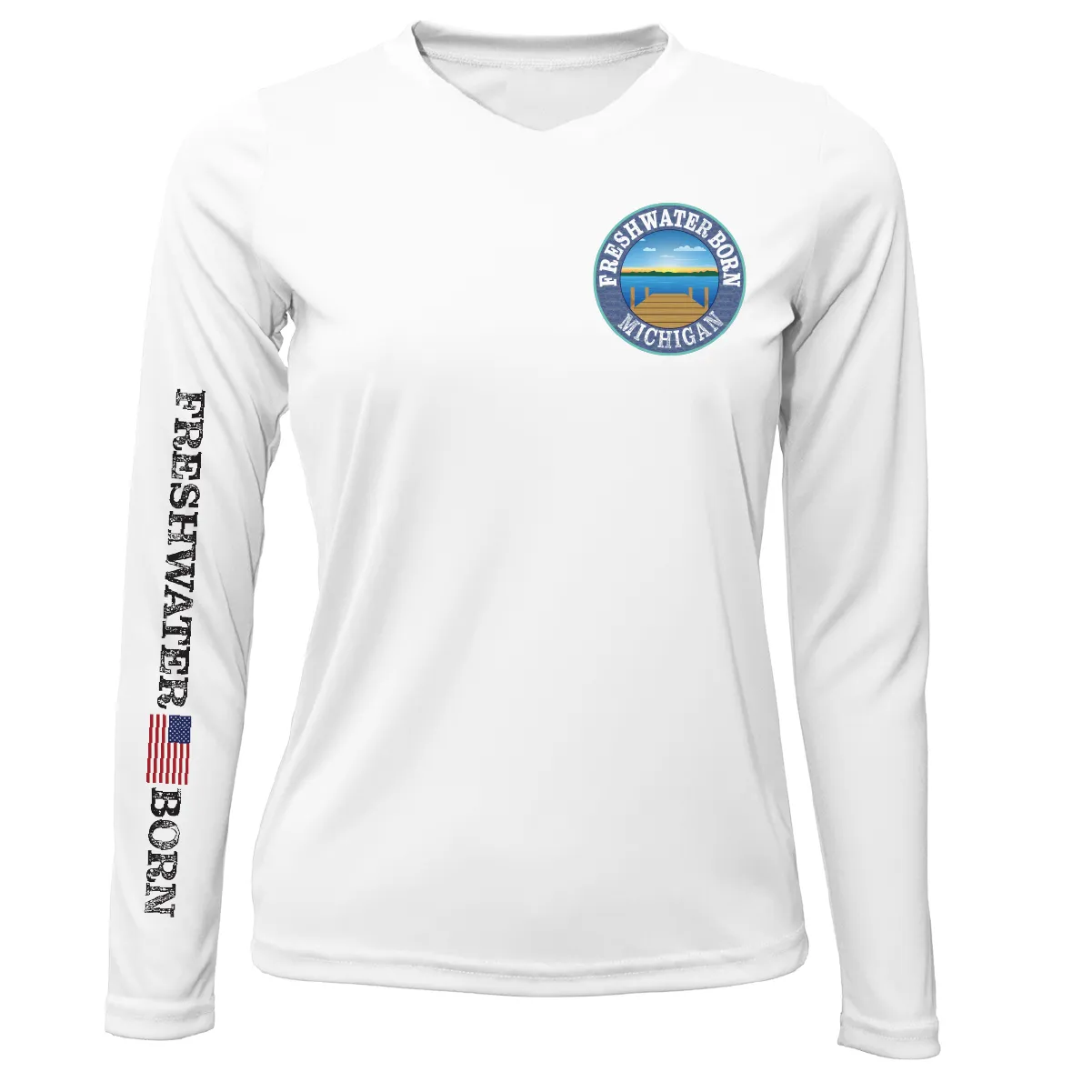 Michigan Freshwater Born "Surrender The Booty" Women's Long Sleeve UPF 50  Dry-Fit Shirt