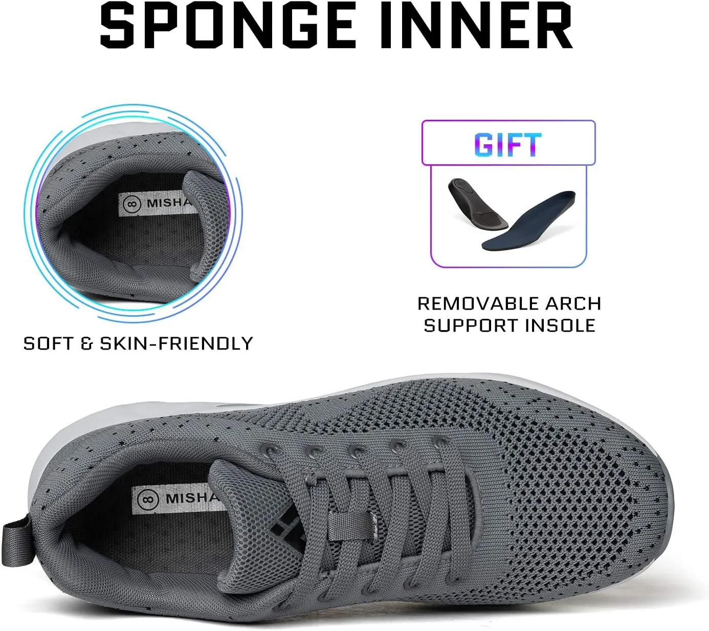 Mishansha Womens Sneakers Air Cushion Running Tennis Shoes Women Lightweight Arch Support Walking Shoes